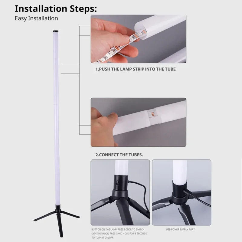 Modern RGB Corner Arc Floor Lamp with Remote Control for Living Room - Image 6