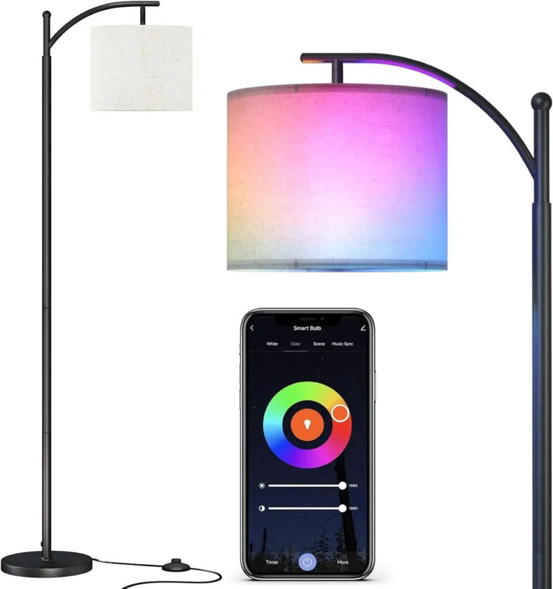 Modern Metal Arc Floor Lamp with 3-Color Temperature LED for Living Room - Image 8