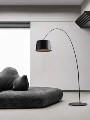 Modern Aluminum Arc Floor Lamp with LED Lighting for Living Room