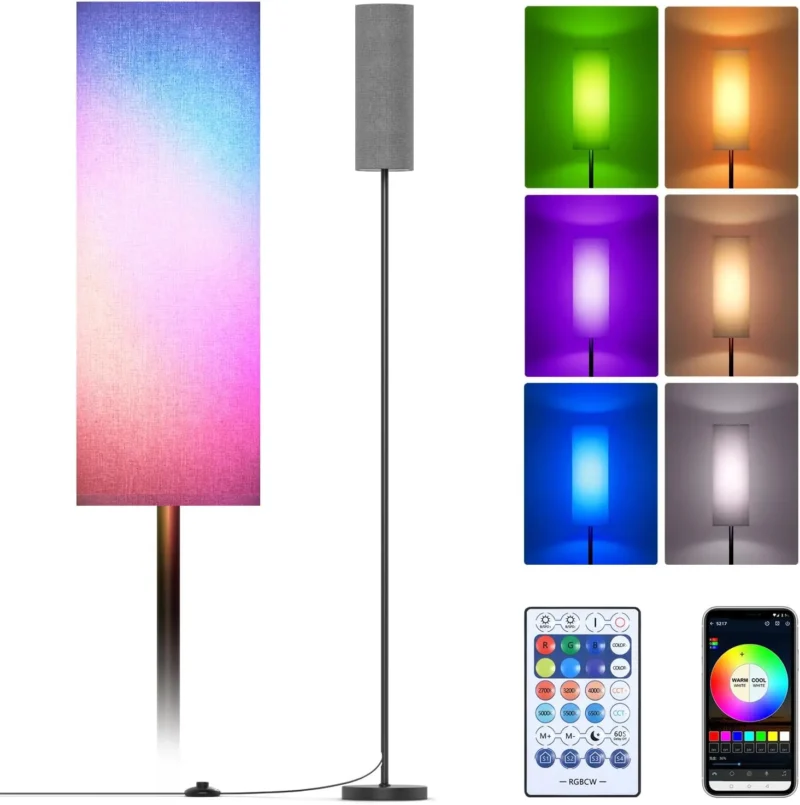 Modern LED Arc Floor Lamp with 4 Color Temperatures and Remote Control - Image 8