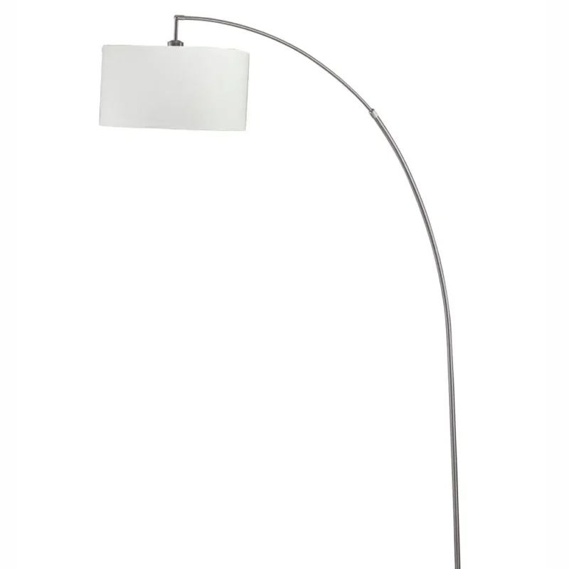 Modern White Adjustable Arc Floor Lamp with Brushed Silver Finish for Living Rooms - Image 5