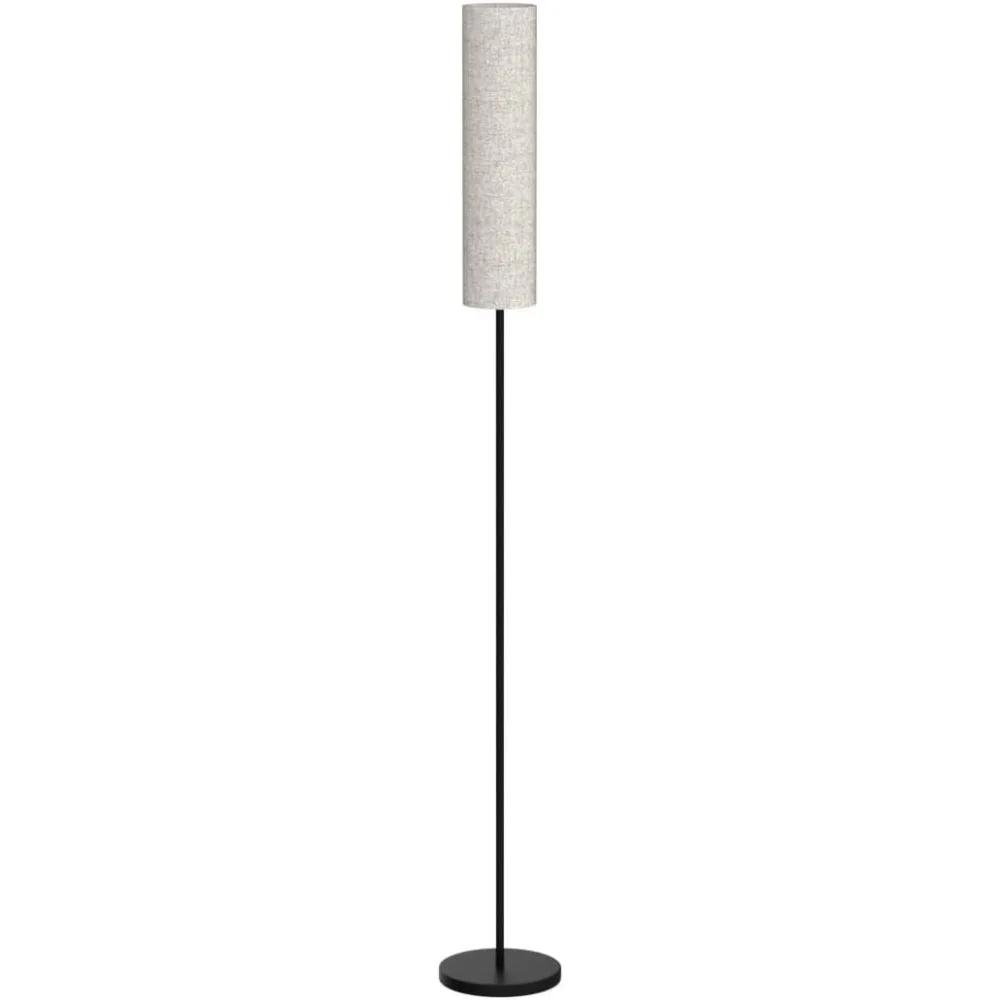 Modern LED arc floor lamp showing energy-efficient illumination compared to traditional lighting