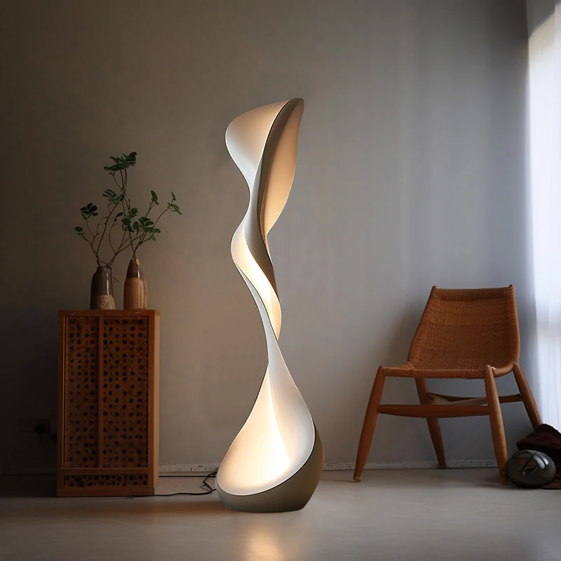 Modern LED arc floor lamp with adjustable color temperature settings for versatile home lighting