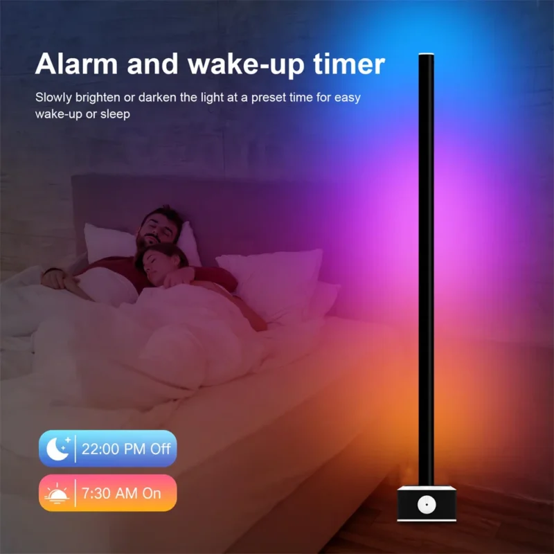 Smart RGB Corner Arc Floor Lamp with Music Sync and App Control for Living Room - Image 5