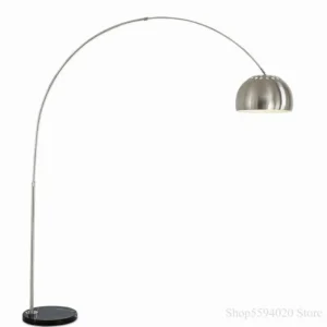 Modern Marble Base Arc Floor Lamp with Rotating Arm for Living Room