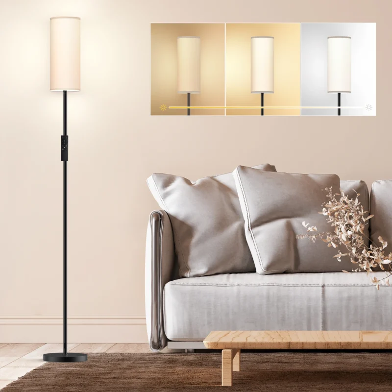 Modern Black Adjustable Arc Floor Lamp with Smart Dimmable LED for Living Room - Image 4