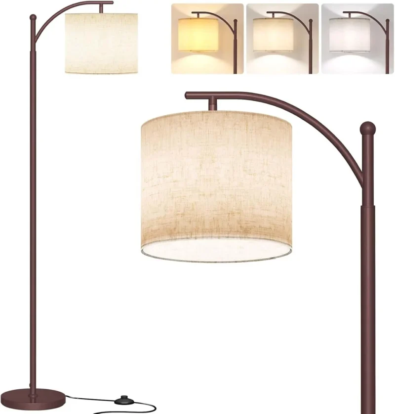 Modern Metal Arc Floor Lamp with 3-Color Temperature LED for Living Room - Image 9