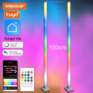 Modern RGB Corner Floor Lamp with Music Sync and Smart Home Compatibility