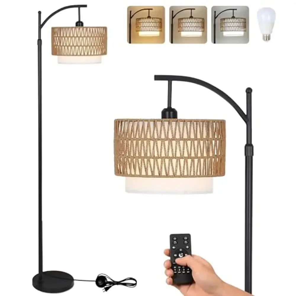 Arc floor lamp with adjustable features for directing light properly