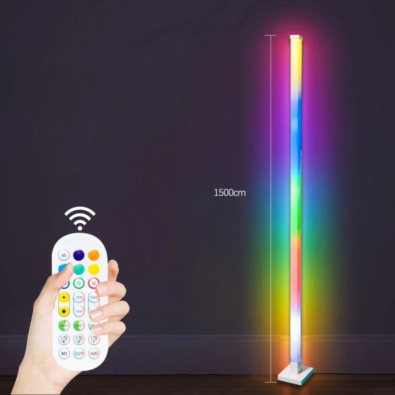 Modern RGB LED Arc Floor Lamp with Music Sync and Remote Control for Living Room - Image 7