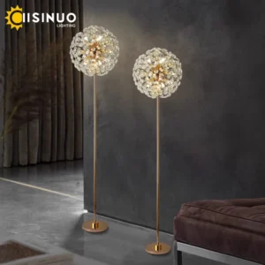 Luxury Crystal Sunflower Floor Lamp with LED Lights for Living Room