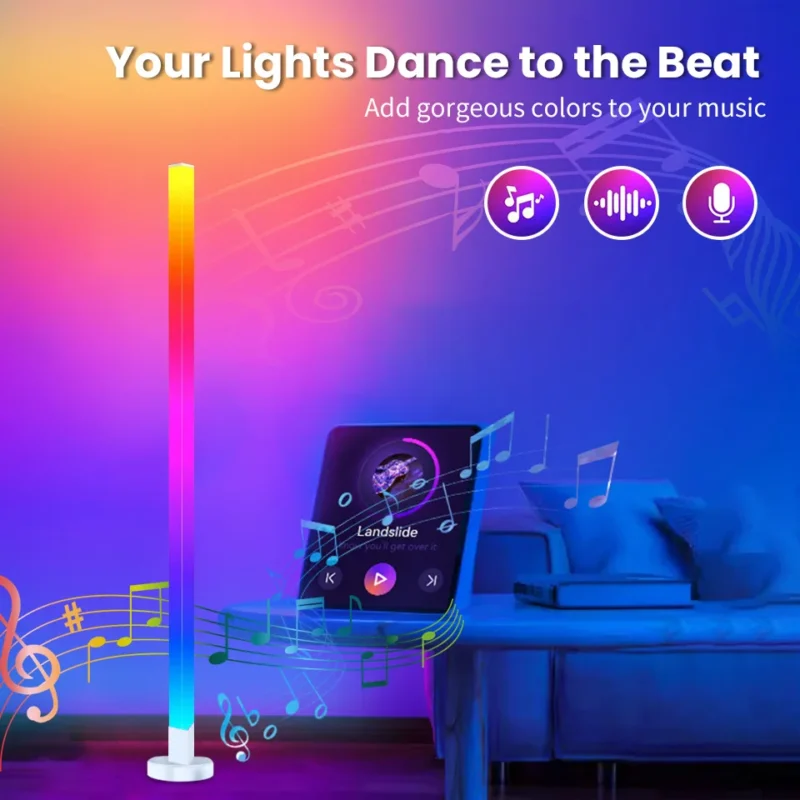 Modern RGB Corner Floor Lamp with Smart App Control for Gaming and Living Room - Image 4