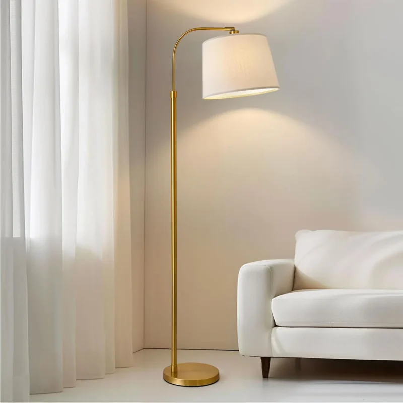 Modern Black Curved Arc Floor Lamp with Adjustable Height for Living Room - Image 3