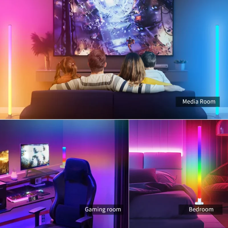 Modern RGB Corner Floor Lamp with Smart App Control for Gaming and Living Room - Image 5