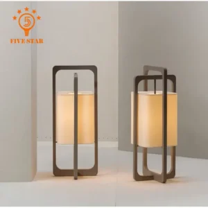 Asian-Inspired Wooden Arc Floor Lamp with Fabric Shade for Living Room