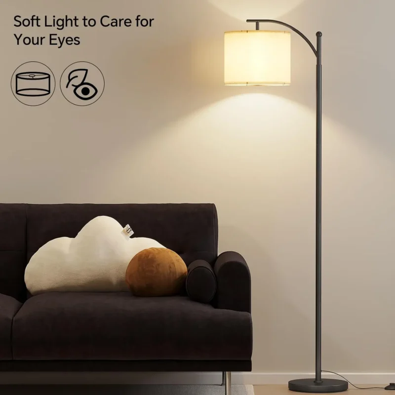Modern Metal Arc Floor Lamp with 3-Color Temperature LED for Living Room - Image 5