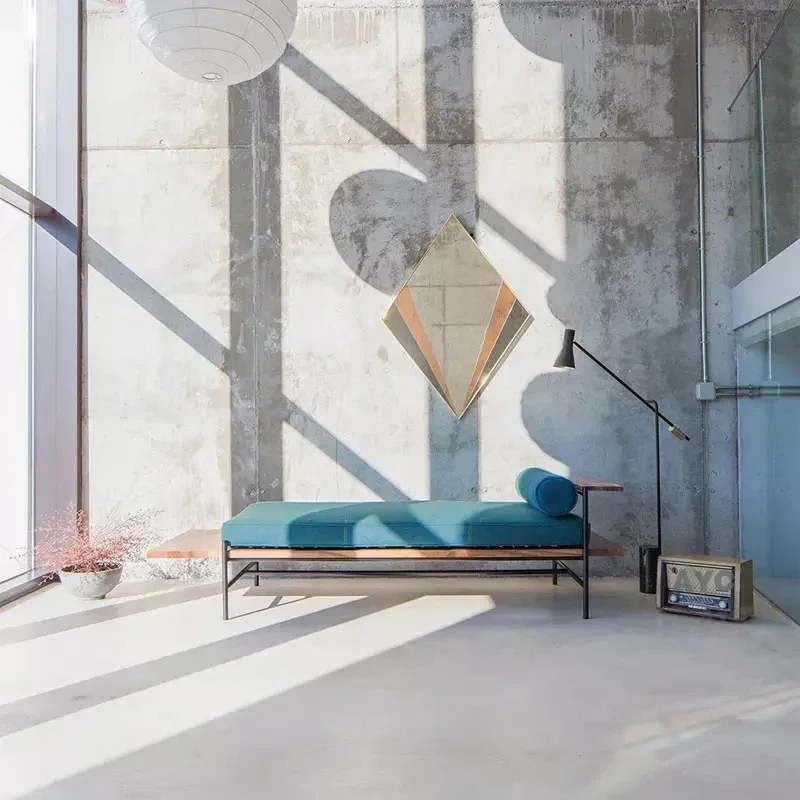Minimalist mid-century arc lamp with sleek lines and modern LED technology