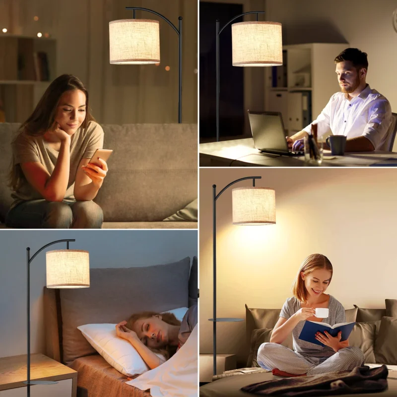 Modern Chrome Arc Floor Lamp with 3 Color Temperatures and Remote Control for Bedroom - Image 5
