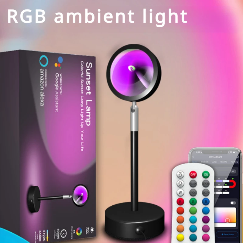 RGB smart arc lamp with app control for customizable ambient lighting scenarios
