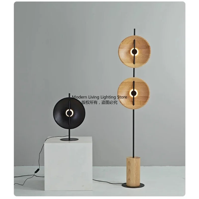 Minimalist wood floor lamp showcasing advanced styling with complementary decor elements
