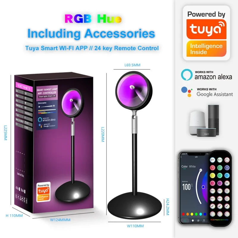 Modern RGB Sunset Arc Floor Lamp with App Remote Control for Living Room - Image 8