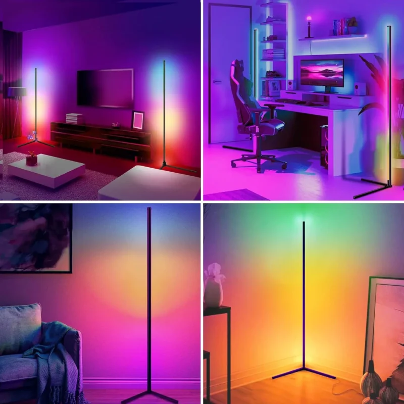 Modern RGB Corner Floor Lamp Set with Remote Control and Music Sync for Living Room - Image 6