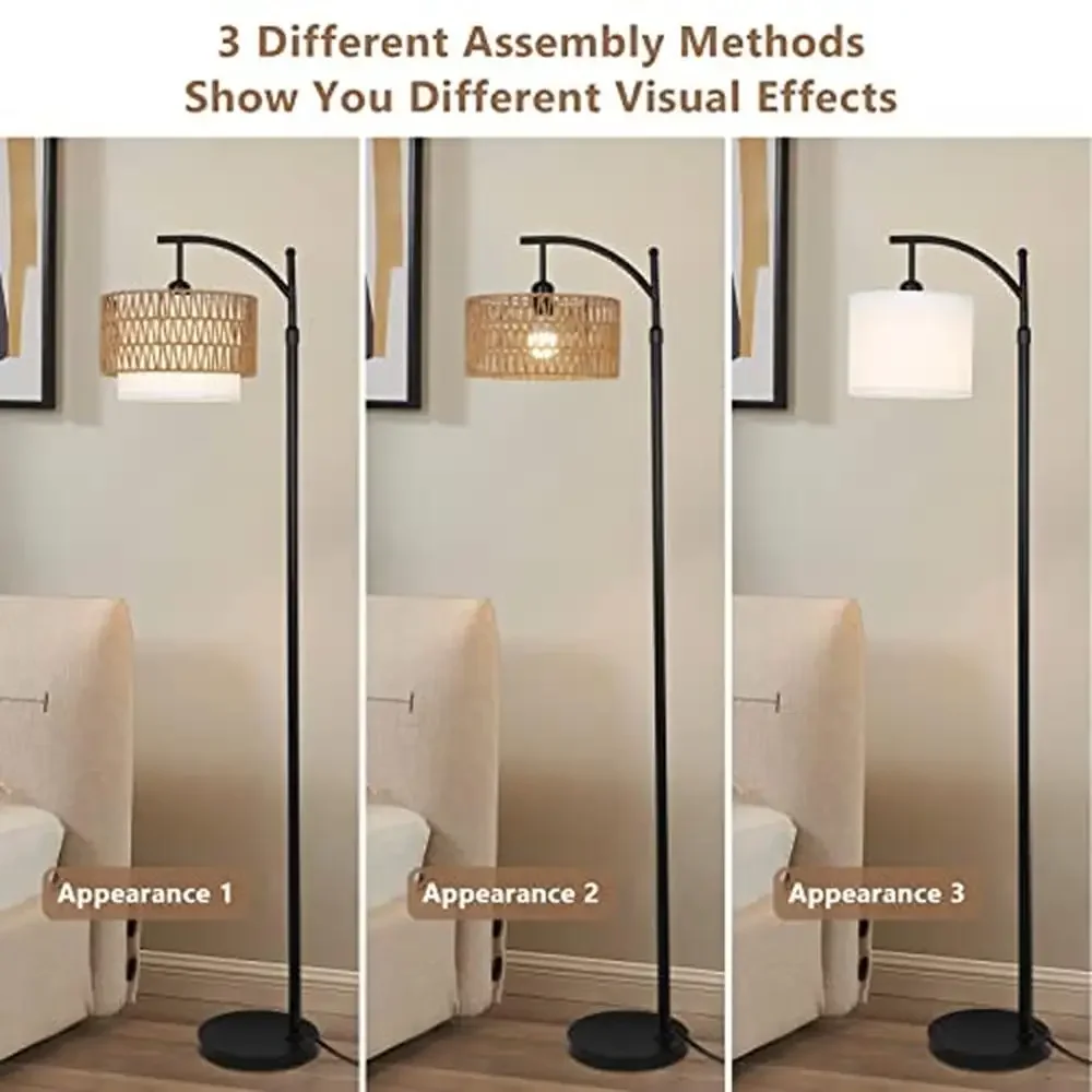Step by step assembly of an adjustable arc floor lamp
