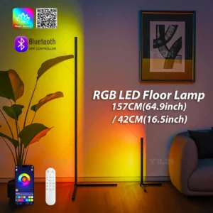 Modern RGBIC Smart LED Floor Lamp with Music Sync and Remote Control
