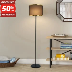 Modern Nordic Fabric Arc Floor Lamp with Remote Control for Living Room