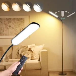Modern Dimmable LED Arc Floor Lamp with Remote Control for Reading & Living Room