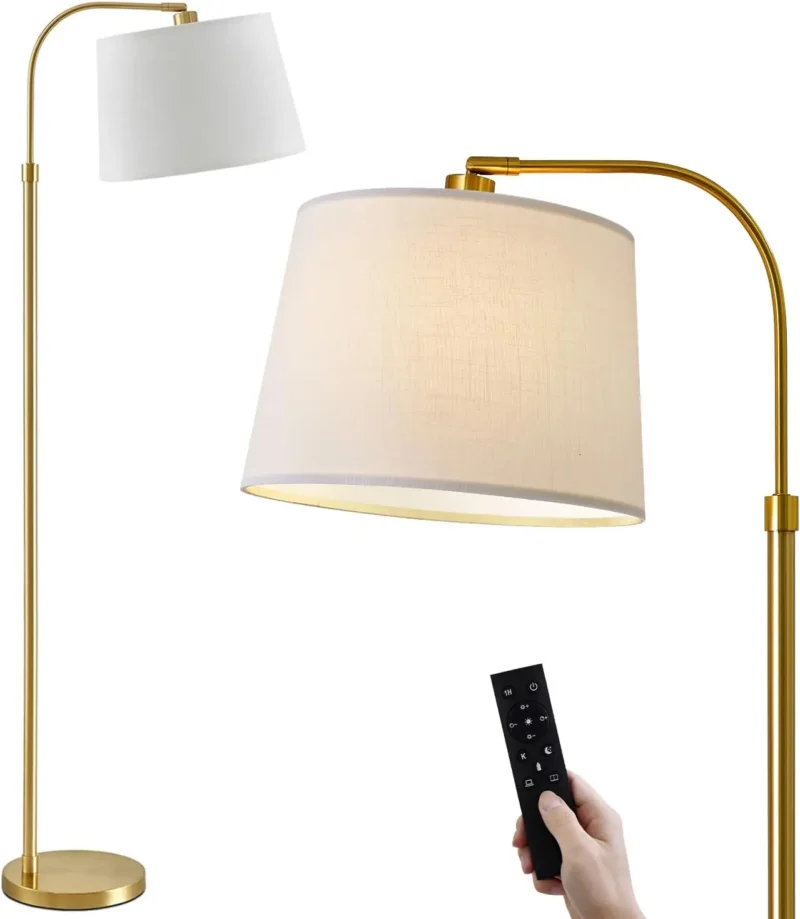 Modern Black Curved Arc Floor Lamp with Adjustable Height for Living Room - Image 2
