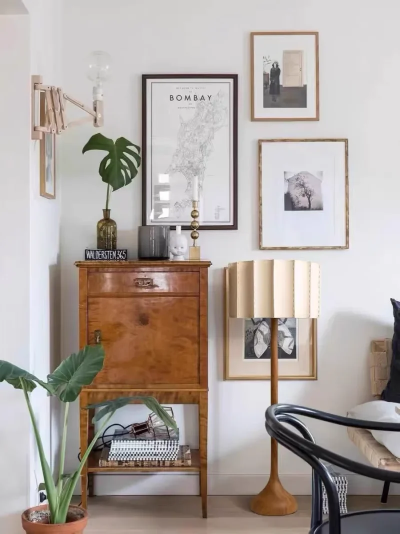 Japanese Wooden Arc Floor Lamp with Fabric Shade for Living Room - Image 3