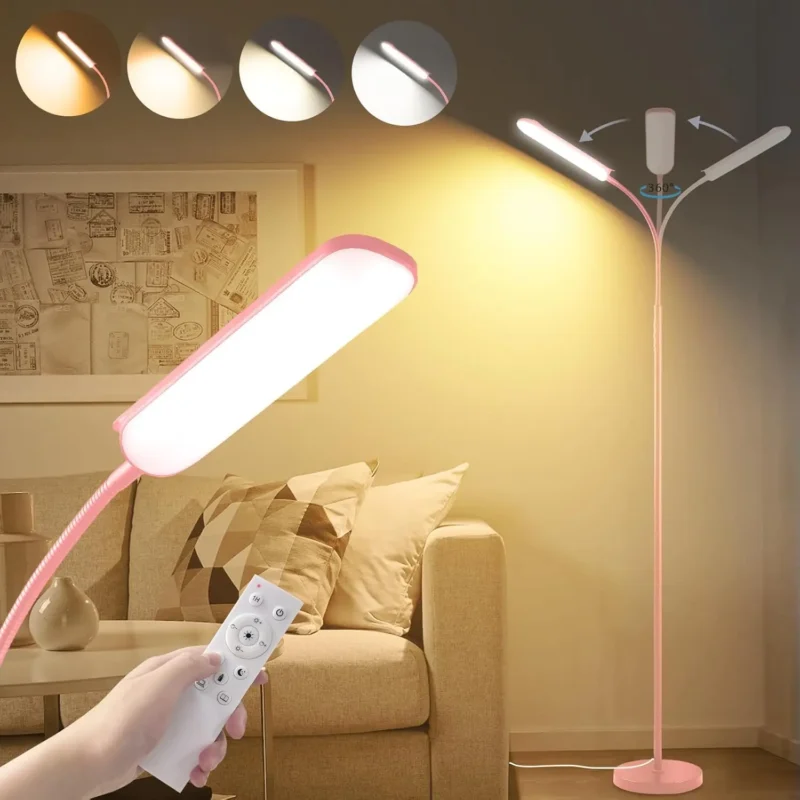 Modern Dimmable LED Arc Floor Lamp with Remote Control for Reading & Living Room - Image 10