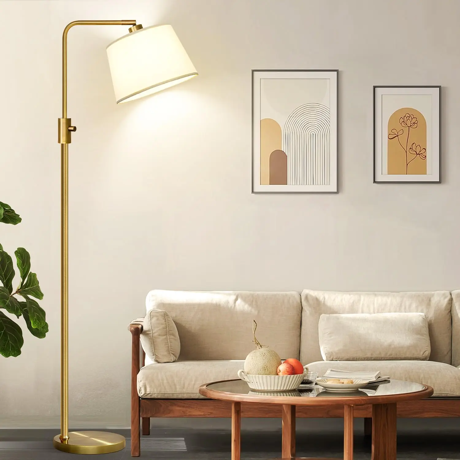 Dimmable arc floor lamp with easy maintenance and simple assembly design