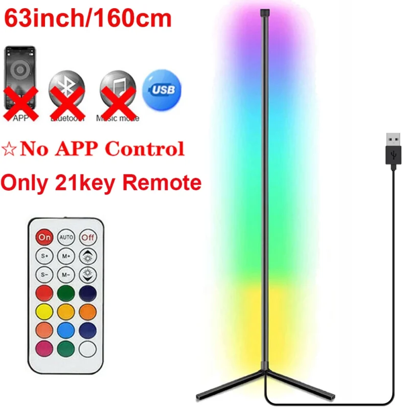 Modern RGB Corner Arc Floor Lamp with Smart Home Controls for Gaming Room - Image 7