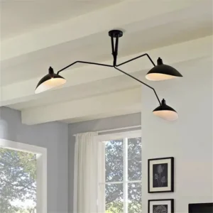 Modern Black Spider Ceiling Light with Adjustable Arms for Living Room and Kitchen
