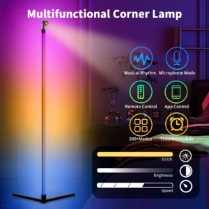 Modern RGB Corner Floor Lamp with Smart App Control and 16 Million Colors