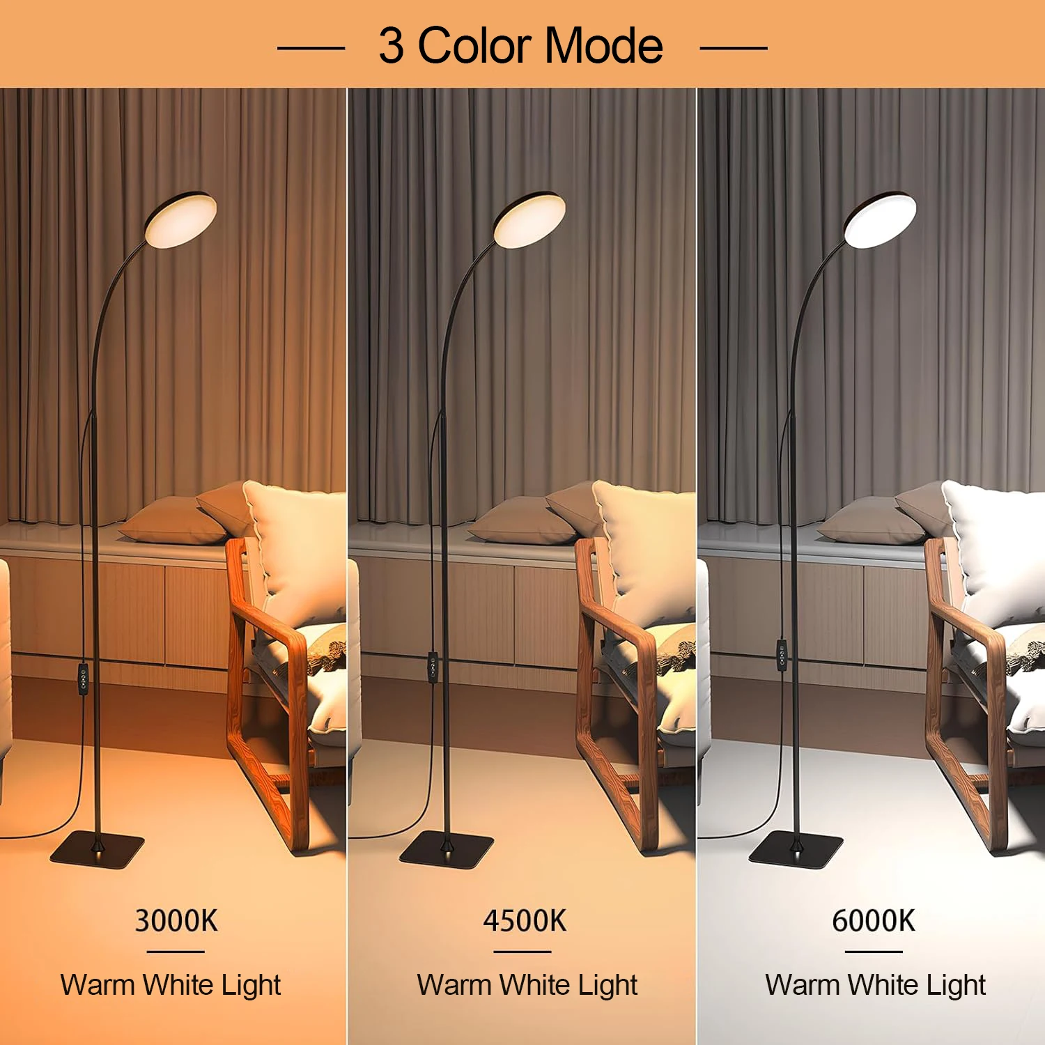 Highly adjustable modern arc floor lamp perfect for accommodating various ceiling heights