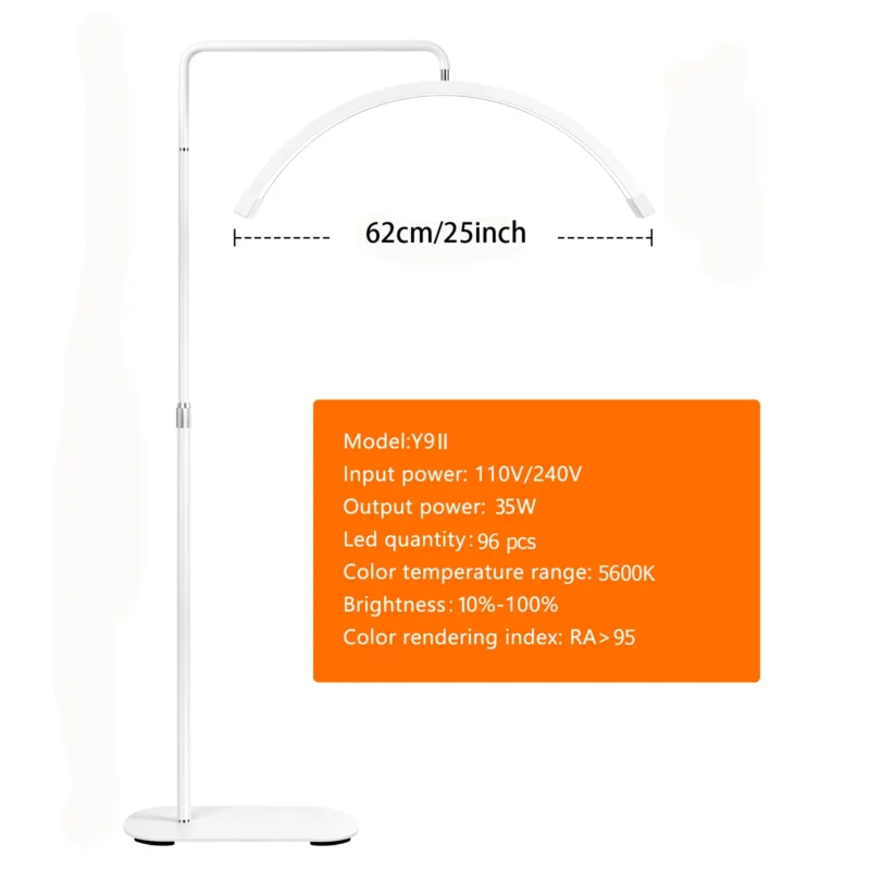 Professional Half-Moon Adjustable Arc LED Floor Lamp with Bi-Color Lighting for Makeup Artists - Image 14