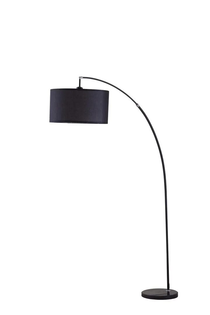 Minimalist black metal arc floor lamp with sleek design for contemporary spaces