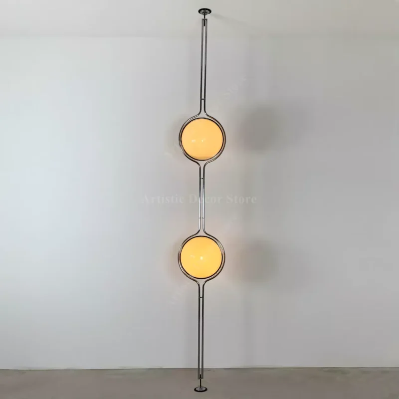 Modern Chrome Arc Floor Lamp with LED Light and White Acrylic Shade for Living Room - Image 13