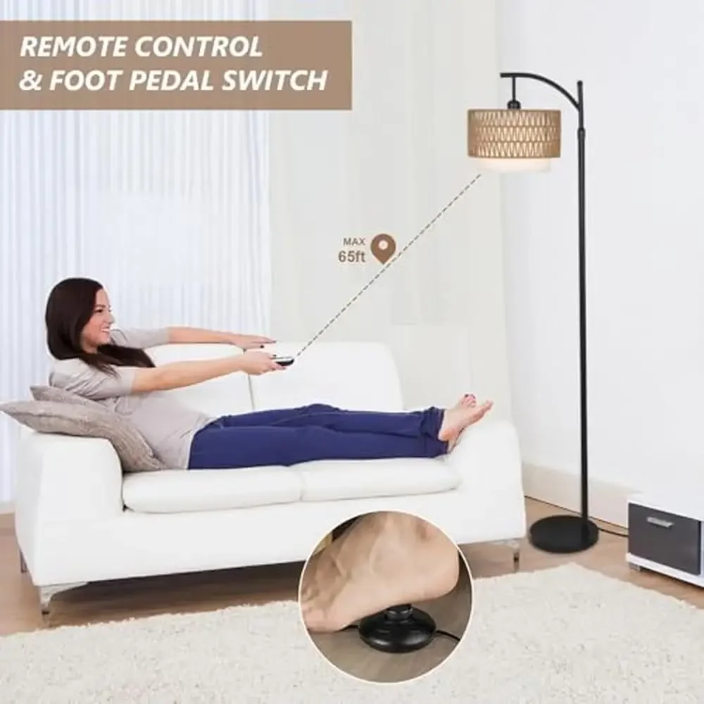 Modern farmhouse adjustable arc floor lamp showing maintenance points