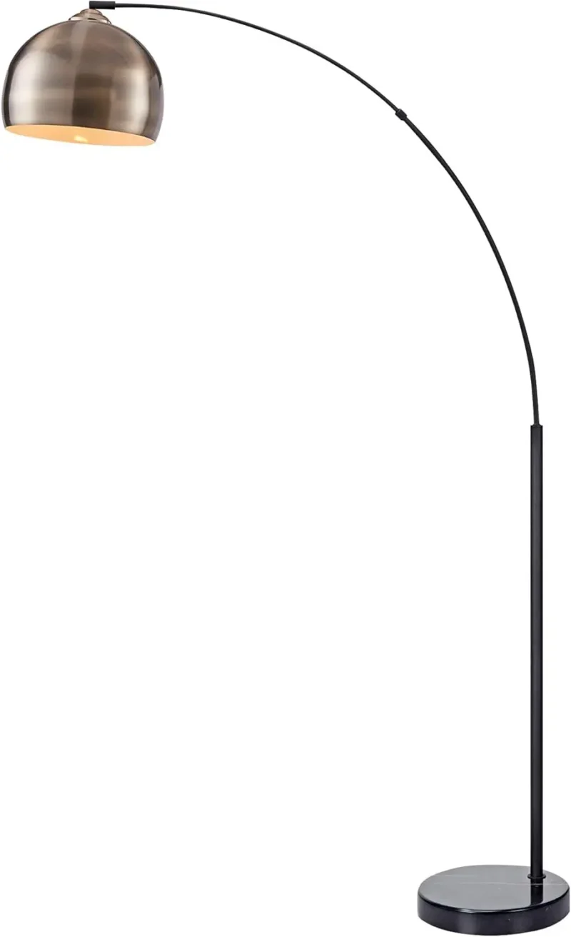Modern Chrome Adjustable Arc Floor Lamp with Marble Base for Living Room - Image 10