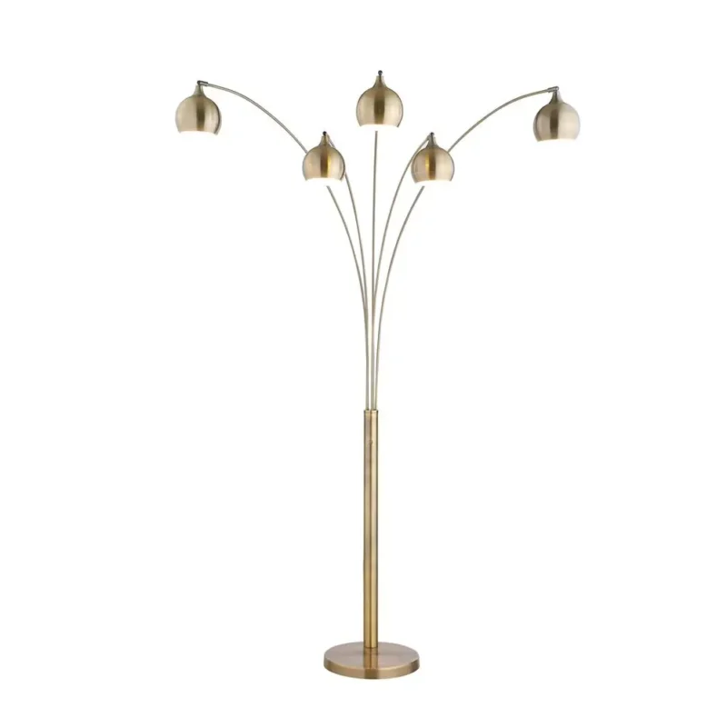 Modern Brass Arc Floor Lamp with Dimmable LED for Bedroom - Image 2