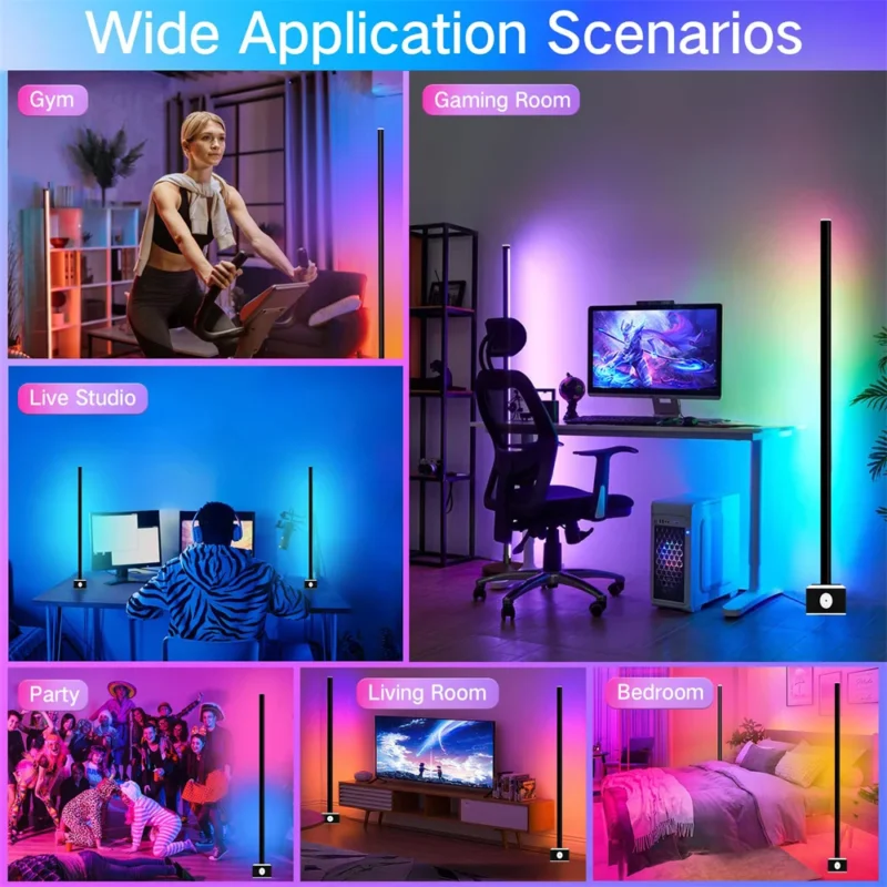 Smart RGB Corner Arc Floor Lamp with Music Sync and App Control for Living Room - Image 6