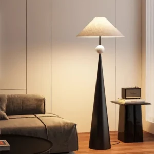 Zen Minimalist Solid Wood Floor Lamp with Fabric Shade for Living Room