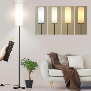 Modern LED Arc Floor Lamp with Remote Control and Dimmable Light for Living Room