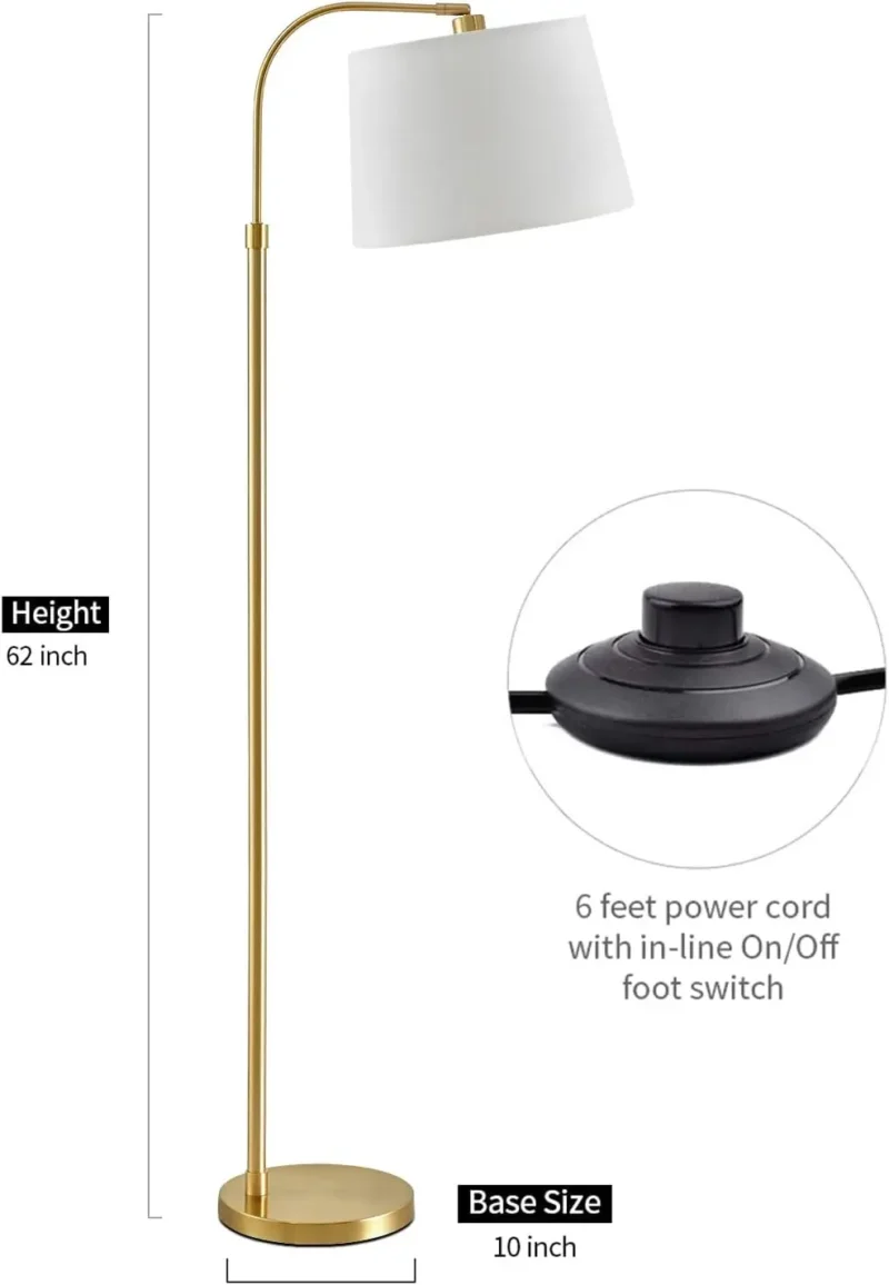 Modern Black Curved Arc Floor Lamp with Adjustable Height for Living Room - Image 6