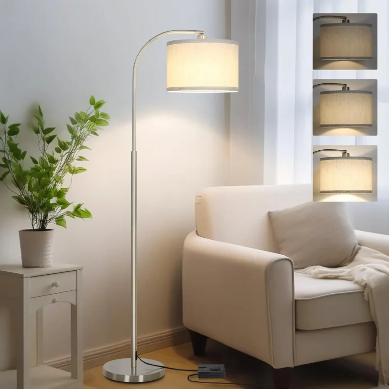 Modern Black Adjustable Arc Floor Lamp with Dimmable Feature for Living Room - Image 11