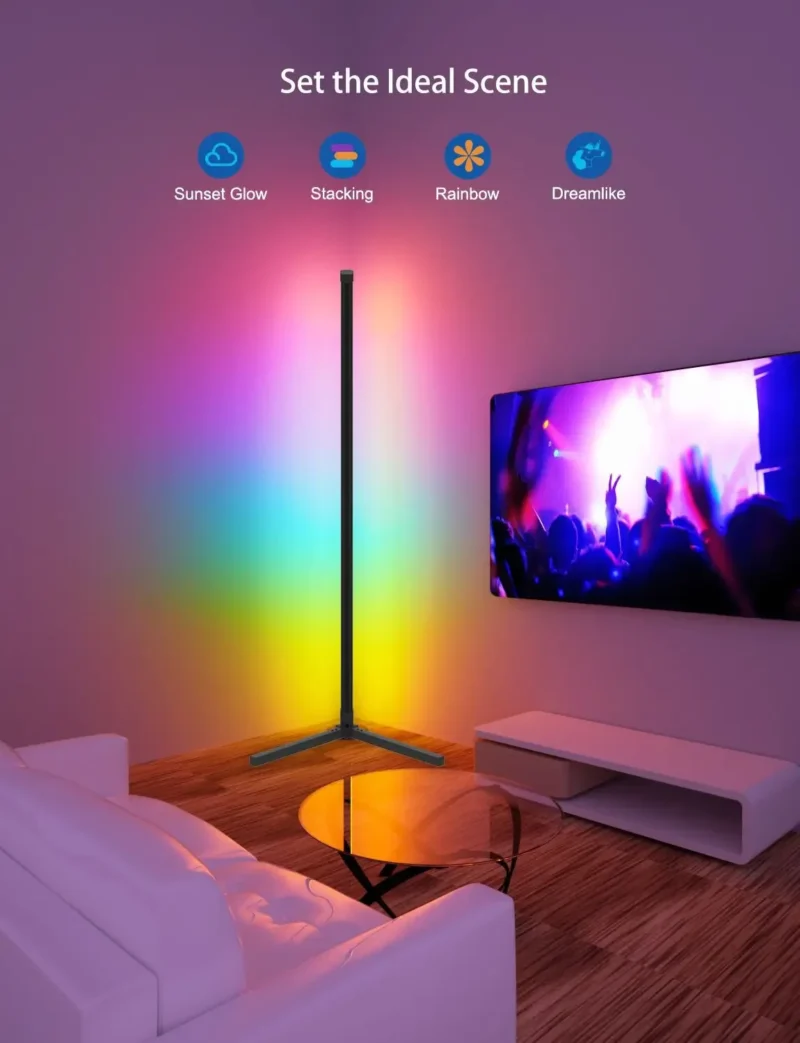 Modern RGB Smart Arc Floor Lamp with Music Sync and Remote Control - Image 6